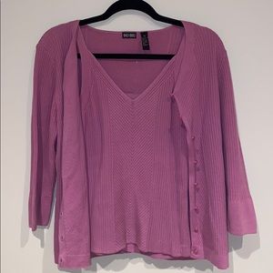 Pink Matching Tank Top and Cardigan